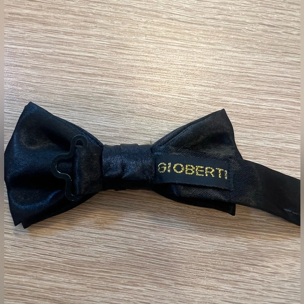 Boys Black Clip On Bow Tie